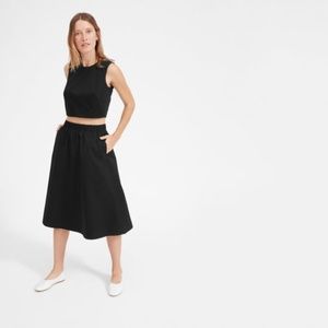 Everlane Clean Cotton A-Line Skirt with Pockets in Black Size 0